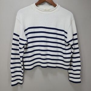 brit.ny Cotton Oversized Coastal Preppy Striped Sweater